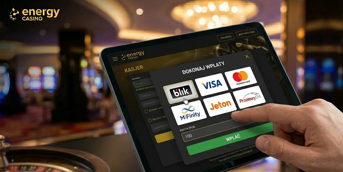 Kasjer Energy Casino — BLIK, Visa, Mastercard jako metody wpłaty